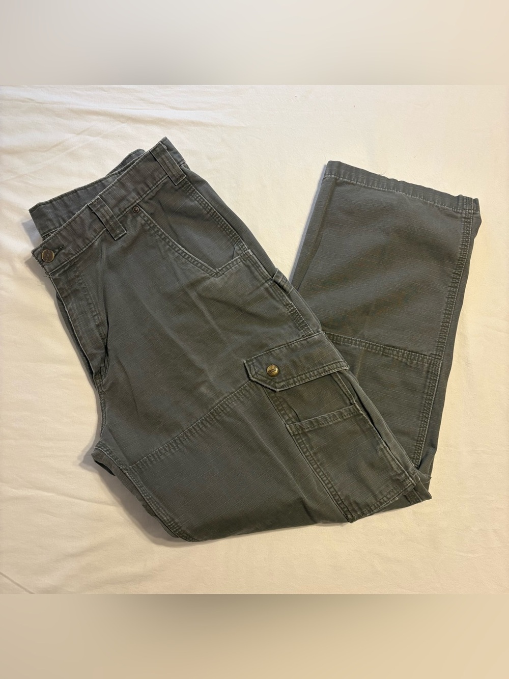 Carhartt Men's Relaxed Fit Ripstop Cargo Work Pants B342 in Moss Green Colorway